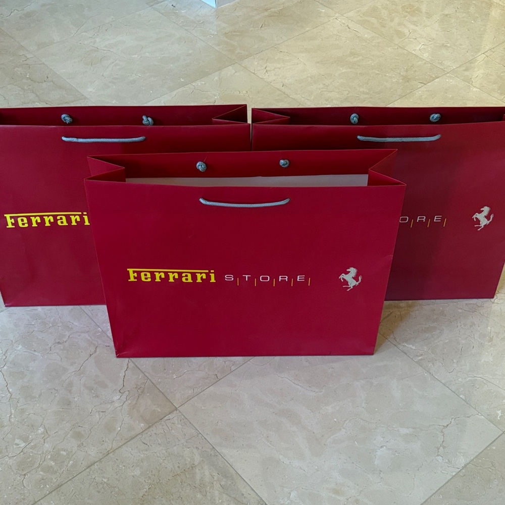 Ferrari Red Gift Bags with Logo